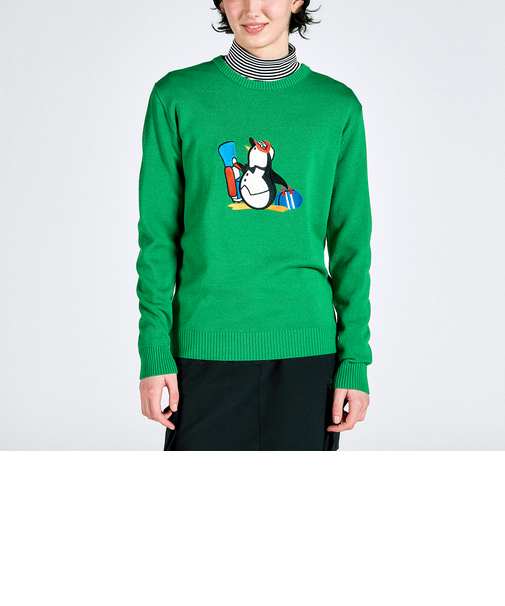 『ENVOY』12Gウールアクリルペンギンアップリケセーター