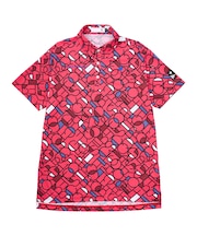 カラーブロックグラフィック小柄半袖シャツ