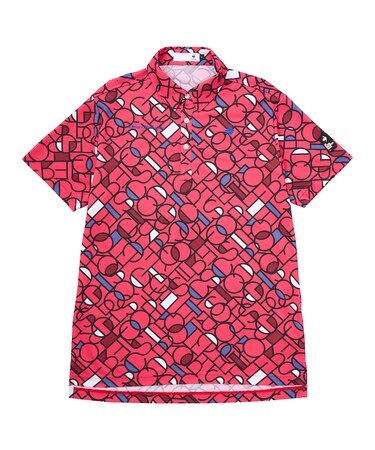 カラーブロックグラフィック小柄半袖シャツ