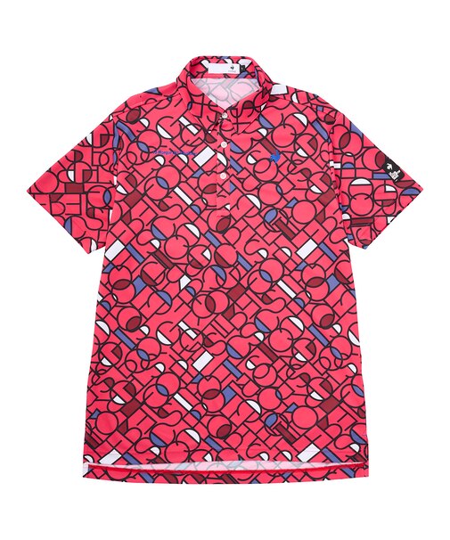 カラーブロックグラフィック小柄半袖シャツ