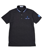 カラーブロックグラフィックジャガード半袖ポロシャツ