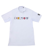 カラーブロック柄モックネック半袖シャツ