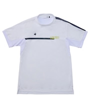 部分メッシュモックネック半袖シャツ