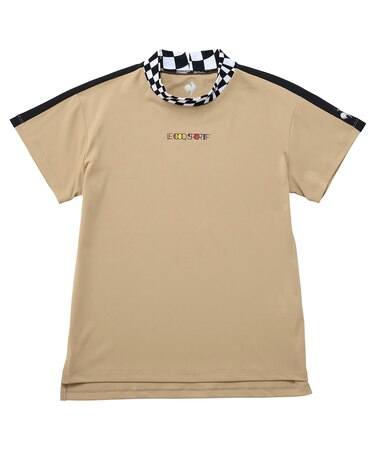 （ワイドフィット）モックネック半袖シャツ