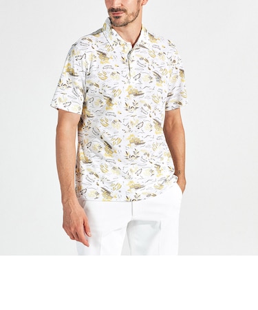 『SEASON』サンスクリーンフィラシスリゾート総柄プリント半袖ポロシャツ