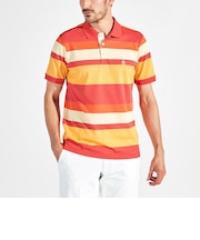 『SEASON』マナードマルチカラーメッシュボーダー半袖ポロシャツ