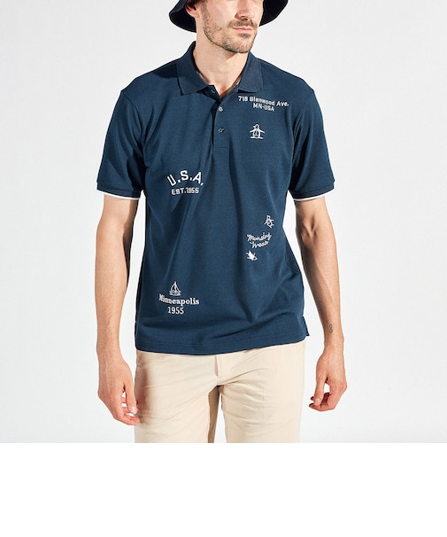 『SEASON』サンスクリーンフィラシス飛び刺繍半袖ポロシャツ