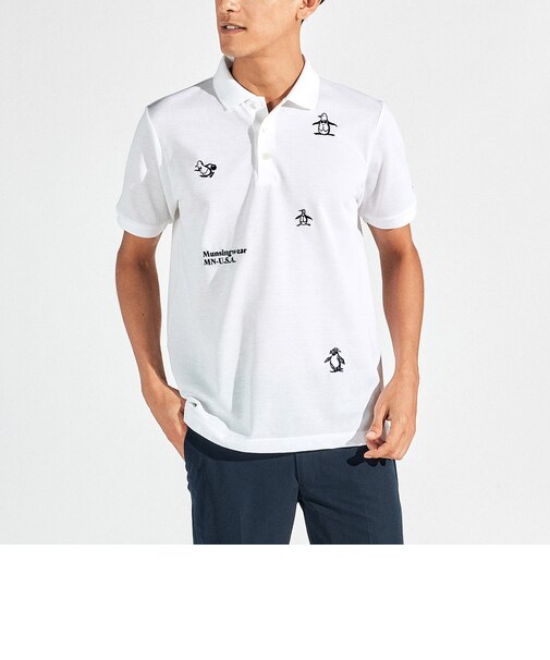 『SEASON』70周年記念 アーカイブペンギン飛び刺繍 半袖ポロシャツ