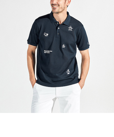 『SEASON』70周年記念 アーカイブペンギン飛び刺繍 半袖ポロシャツ