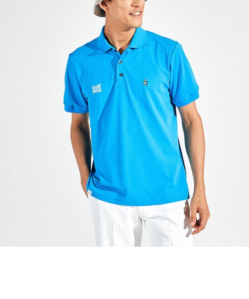 『SEASON』SUNSCREEN 鹿の子バックプリント半袖ポロシャツ