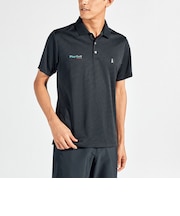 『SEASON』ロゴジャカード ストレッチ半袖ポロシャツ