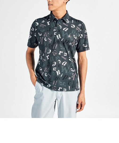 『SEASON』サンスクリーンマルチロゴプリント半袖ポロシャツ