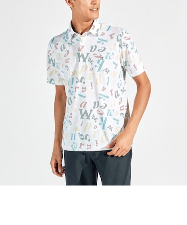 『SEASON』サンスクリーンマルチロゴプリント半袖ポロシャツ