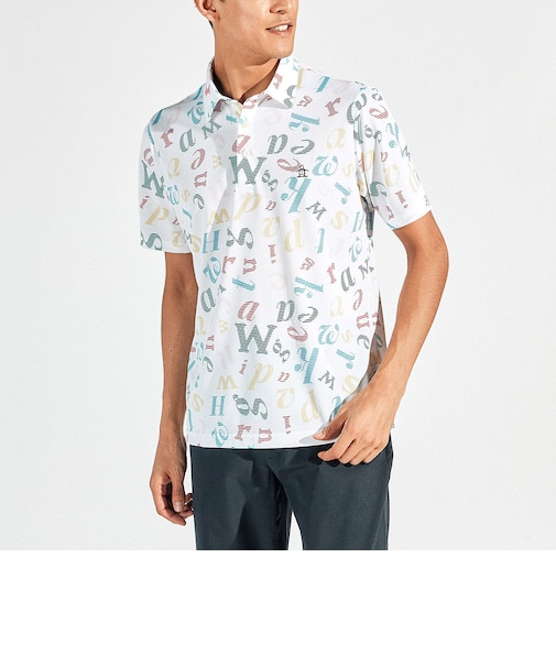 『SEASON』サンスクリーンマルチロゴプリント半袖ポロシャツ