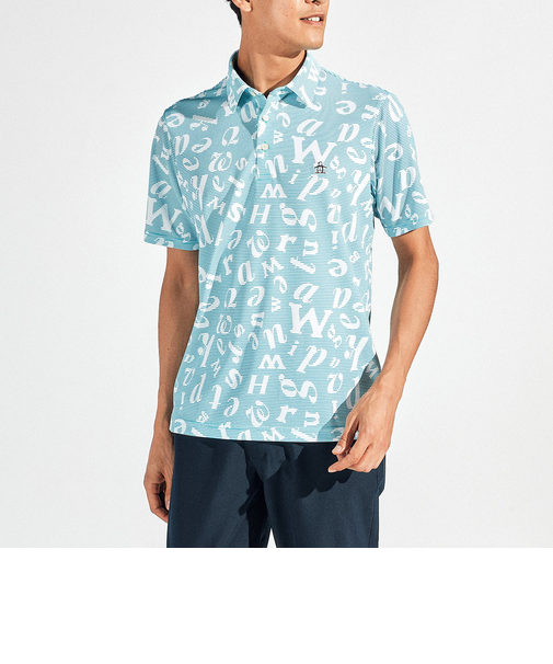 『SEASON』サンスクリーンマルチロゴプリント半袖ポロシャツ