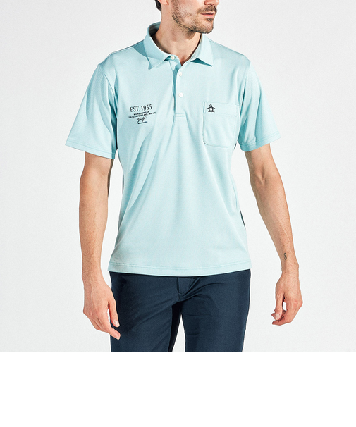 『SEASON』ストレッチ千鳥ジャガード 半袖ポロシャツ