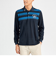 『SEASON』パネルボーダー長袖ポロシャツ