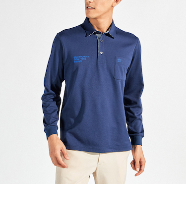 『SEASON』サンスクリーンドット鹿の子長袖ポロシャツ