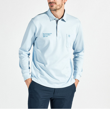 『SEASON』サンスクリーンドット鹿の子長袖ポロシャツ