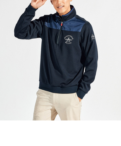 『SEASON』360°ストレッチハイブリットハーフジップスウェットシャツ