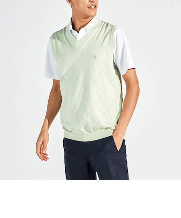 『STANDARD』アメリカン・シーアイランドコットンメッシュ柄Vネックベスト