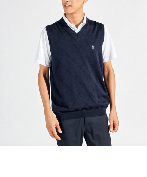 『STANDARD』アメリカン・シーアイランドコットンメッシュ柄Vネックベスト