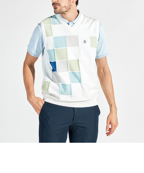 『SEASON』カラーブロックVネックベスト