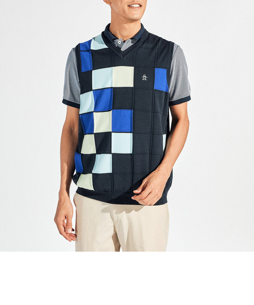 『SEASON』カラーブロックVネックベスト