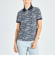 『SEASON COLLECTION』SUNSCREEN  マルチロゴ総柄プリント半袖ポロシャツ