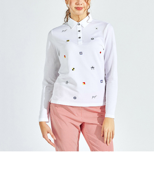 SEASON COLLECTION』サッカー＋飛び刺繍長袖ポロシャツ｜ルコック