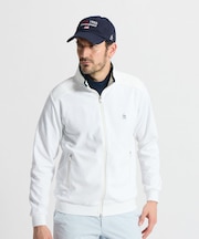マンシングウェア MUNSINGWEAR 国旗ジャガードスタンドジップカットソー
