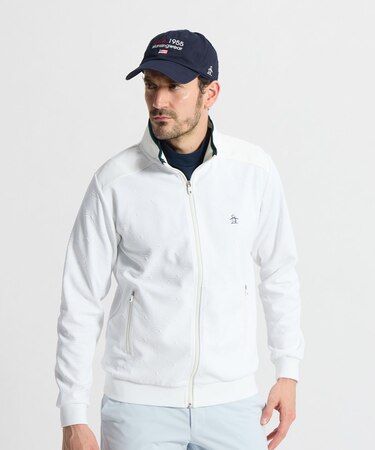 マンシングウェア MUNSINGWEAR 国旗ジャガードスタンドジップカットソー