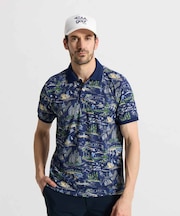 マンシングウェア MUNSINGWEAR 高通気 Sunscreen NIR ミネアポリス総柄半袖ポロシャツ