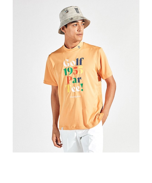 【美品】munsingwear メンズ　 モックネックシャツ L 半袖 マンシングウェア MUNSINGWEAR Sunscreen NIRストレッチスムースモック