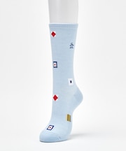 マンシングウェア MUNSINGWEAR クルー丈 フラッグ飛び柄ソックス【交換・返品不可】