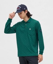 マンシングウェア MUNSINGWEAR 吸汗速乾リンクスジャカード長袖ポロシャツ