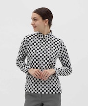 マンシングウェア MUNSINGWEAR ブロックチェック柄プリント長袖ポロシャツ