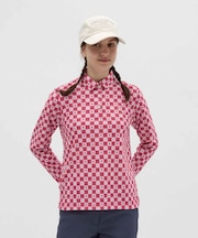マンシングウェア MUNSINGWEAR ブロックチェック柄プリント長袖ポロシャツ