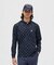 マンシングウェア MUNSINGWEAR ロゴ総柄プリント長袖ポロシャツ