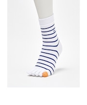 マンシングウェア MUNSINGWEAR ショート丈 5本指ボーダーソックス【交換・返品不可】
