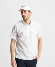 マンシングウェア MUNSINGWEAR ハウンドトゥース柄台衿付き半袖ポロシャツ