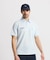 マンシングウェア MUNSINGWEAR ストレッチシアサッカーストライプ台襟付き半袖ポロシャツ