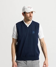 マンシングウェア MUNSINGWEAR 背面地柄ボーダーVネックベスト