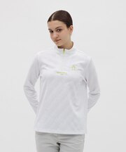 マンシングウェア MUNSINGWEAR ロゴジャカードハーフジップ長袖シャツ