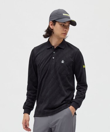 マンシングウェア MUNSINGWEAR 吸汗速乾ロゴジャカード長袖ポロシャツ