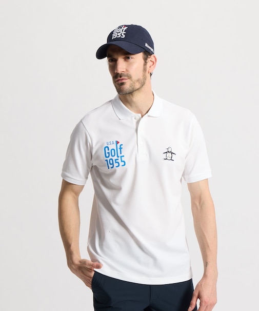 マンシングウェア MUNSINGWEAR マナード×Sunscreen NIR ベア鹿子半袖ポロシャツ