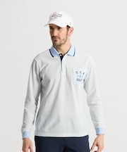 マンシングウェア MUNSINGWEAR Sunscreen NIR 細線バーズボーダー長袖ポロシャツ