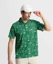マンシングウェア MUNSINGWEAR Sunscreen NIR ゴルフモチーフプリント半袖ポロシャツ