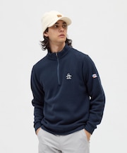 マンシングウェア MUNSINGWEAR 吸湿発熱スタンドカラーハーフジップカットソー