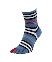 マンシングウェア MUNSINGWEAR ミドル丈5本指マルチボーダーソックス 【交換・返品不可】
